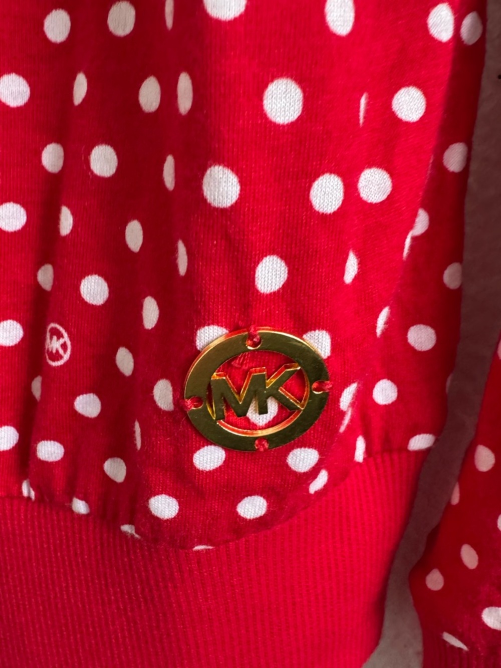 MICHAEL MICHAEL KORS RED WITH WHITE POLKA DOT TOP SZ XL NWT - Picture 4 of 6
